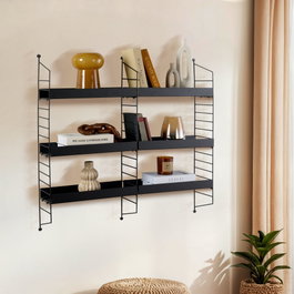 Hanah Home Cm-068 Estantería de Pared de Metal Negro